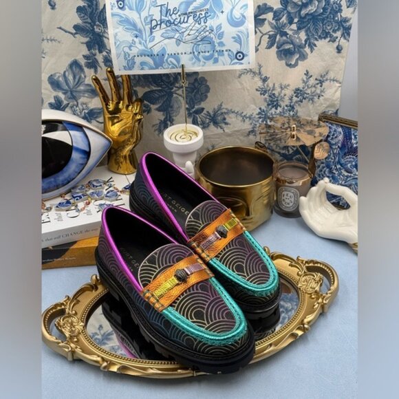🆕 KURT GEIGER LONDON 🧿 NWOB Patterned Southbank Loafers Sz EU 37 US 7 - Picture 6 of 15